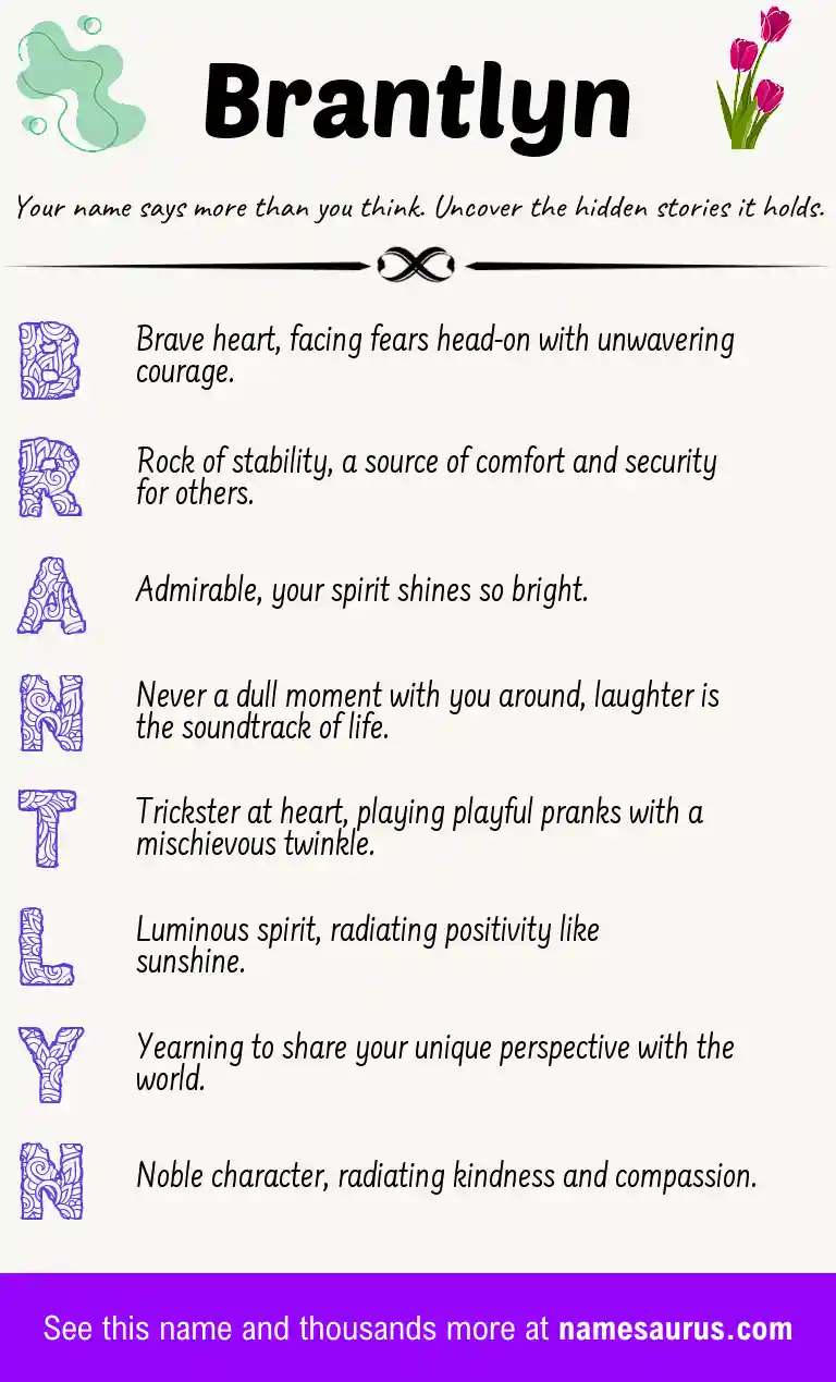 Acrostic poem about Brantlyn.