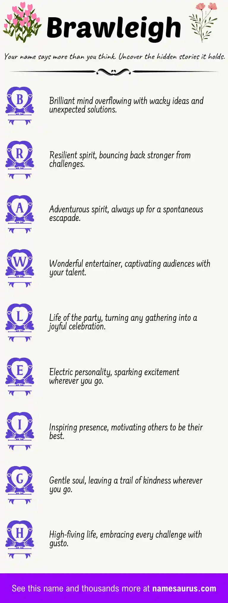Acrostic poem about Brawleigh.