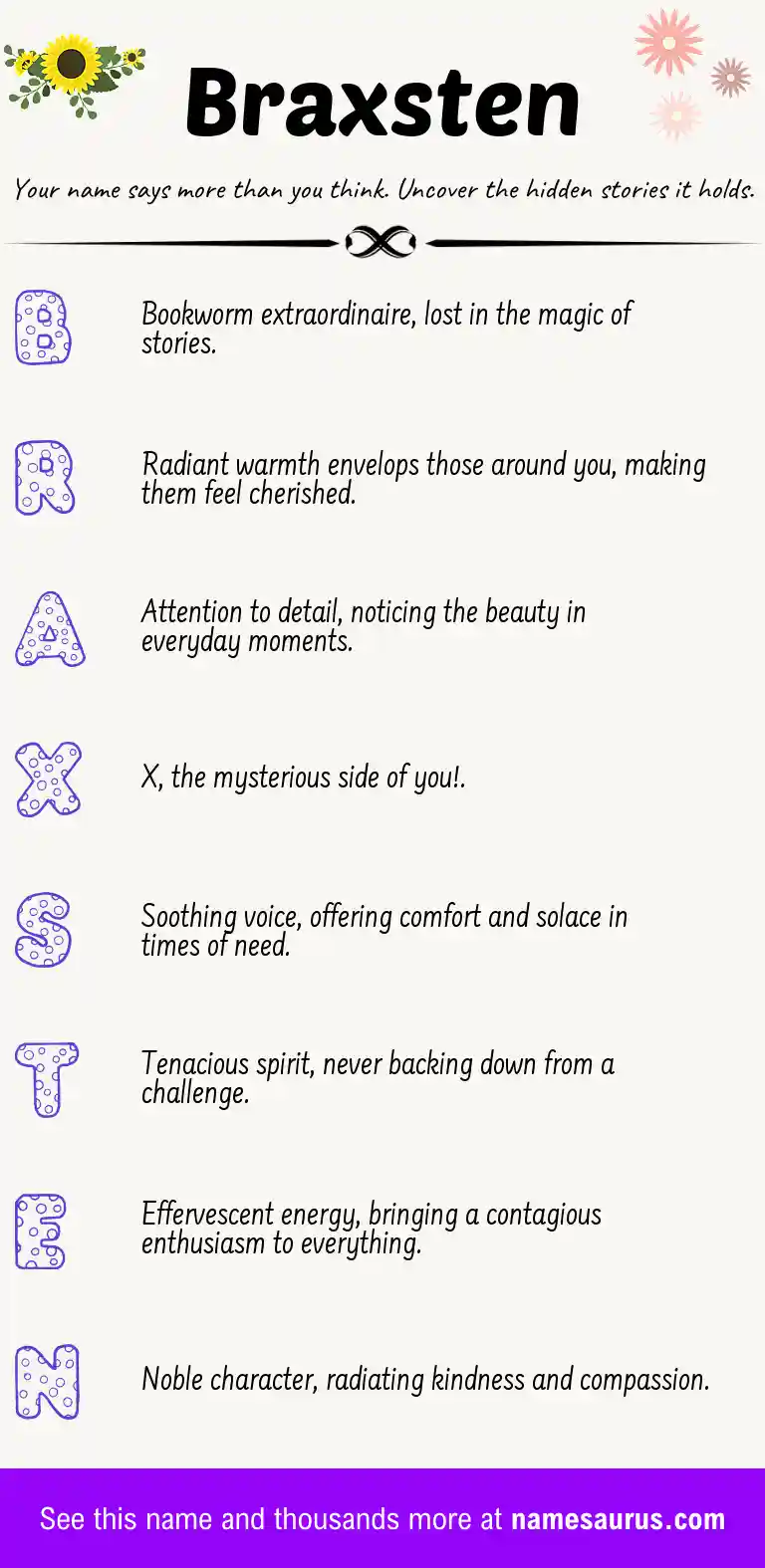 Acrostic poem about Braxsten.
