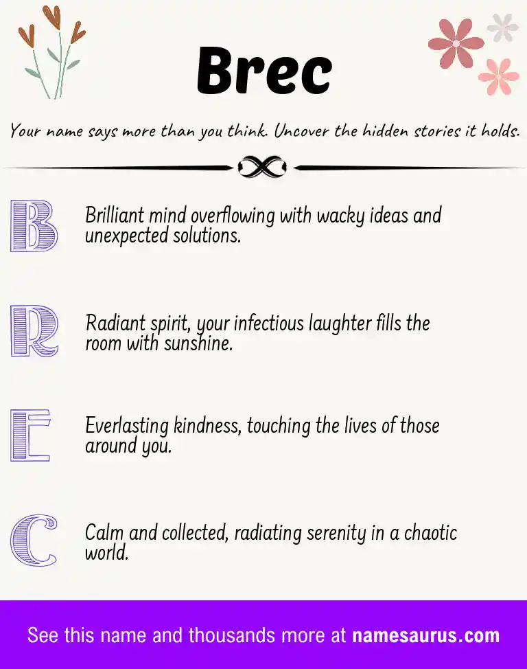 Acrostic poem about Brec.