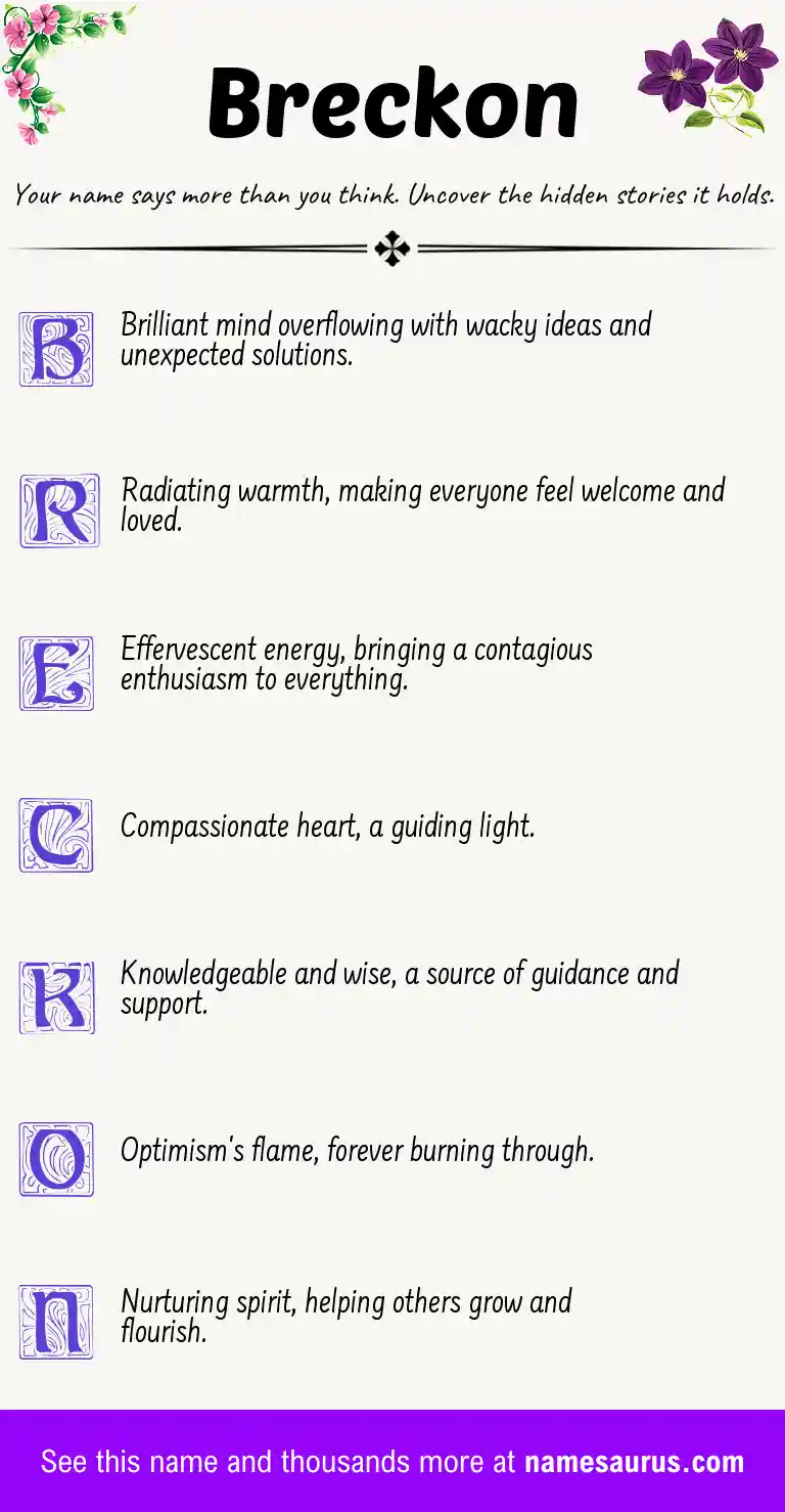 Acrostic poem about Breckon.