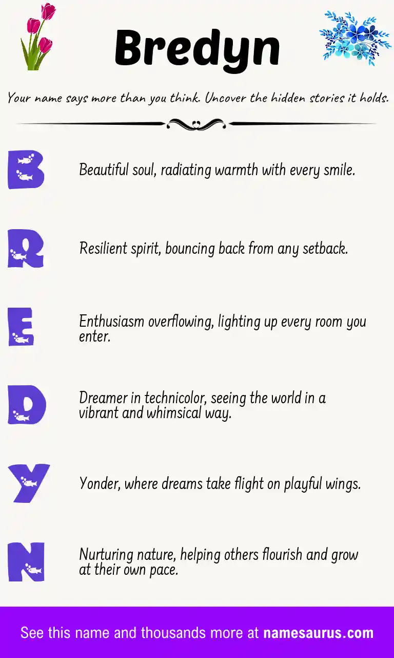 Acrostic poem about Bredyn.