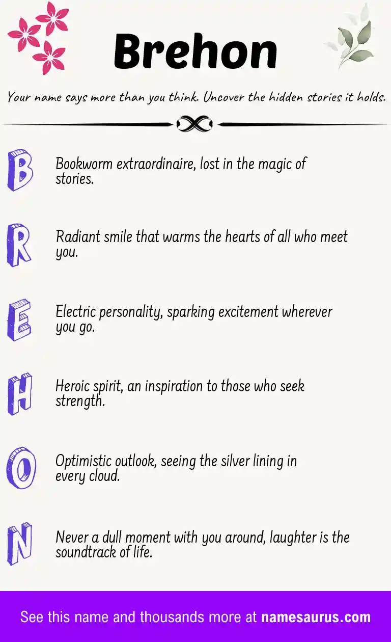 Acrostic poem about Brehon.