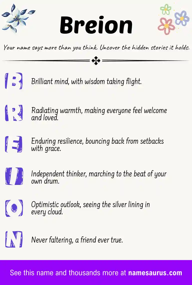 Acrostic poem about Breion.