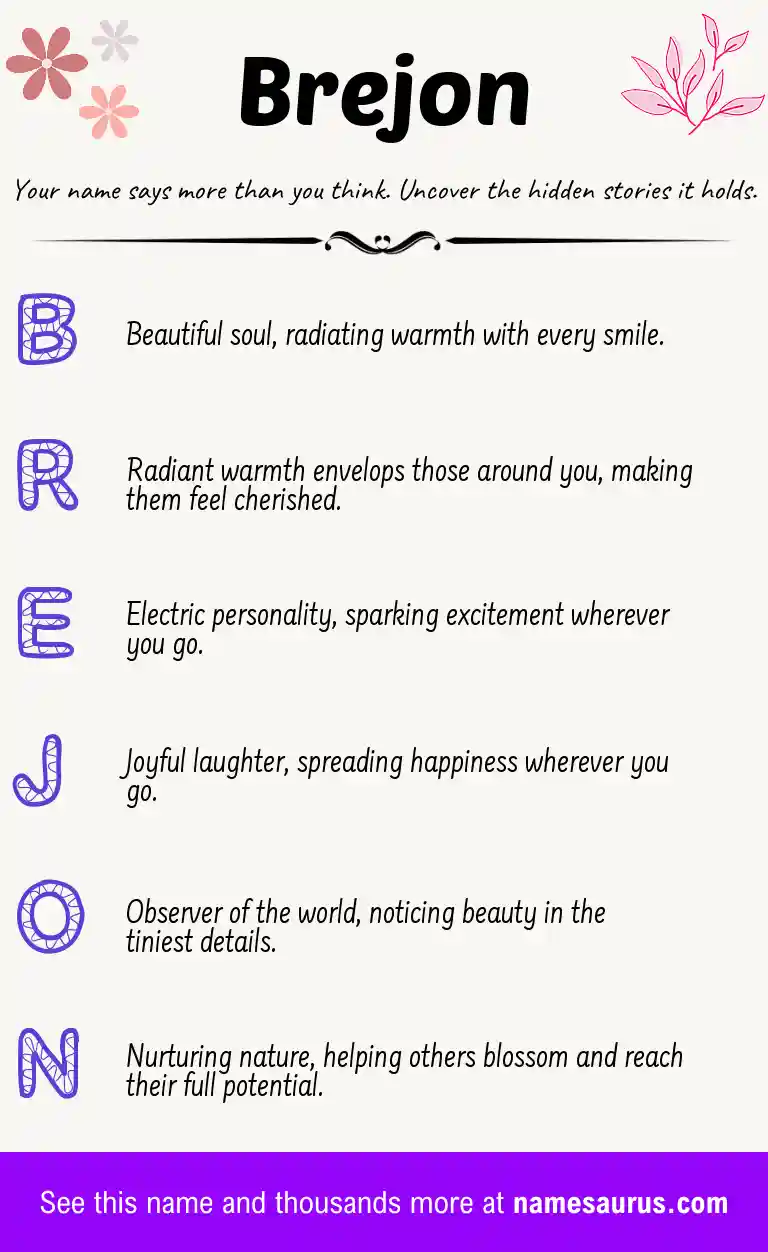 Acrostic poem about Brejon.