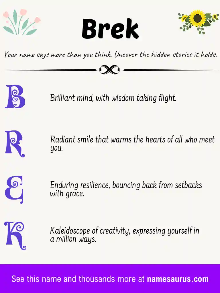 Acrostic poem about Brek.