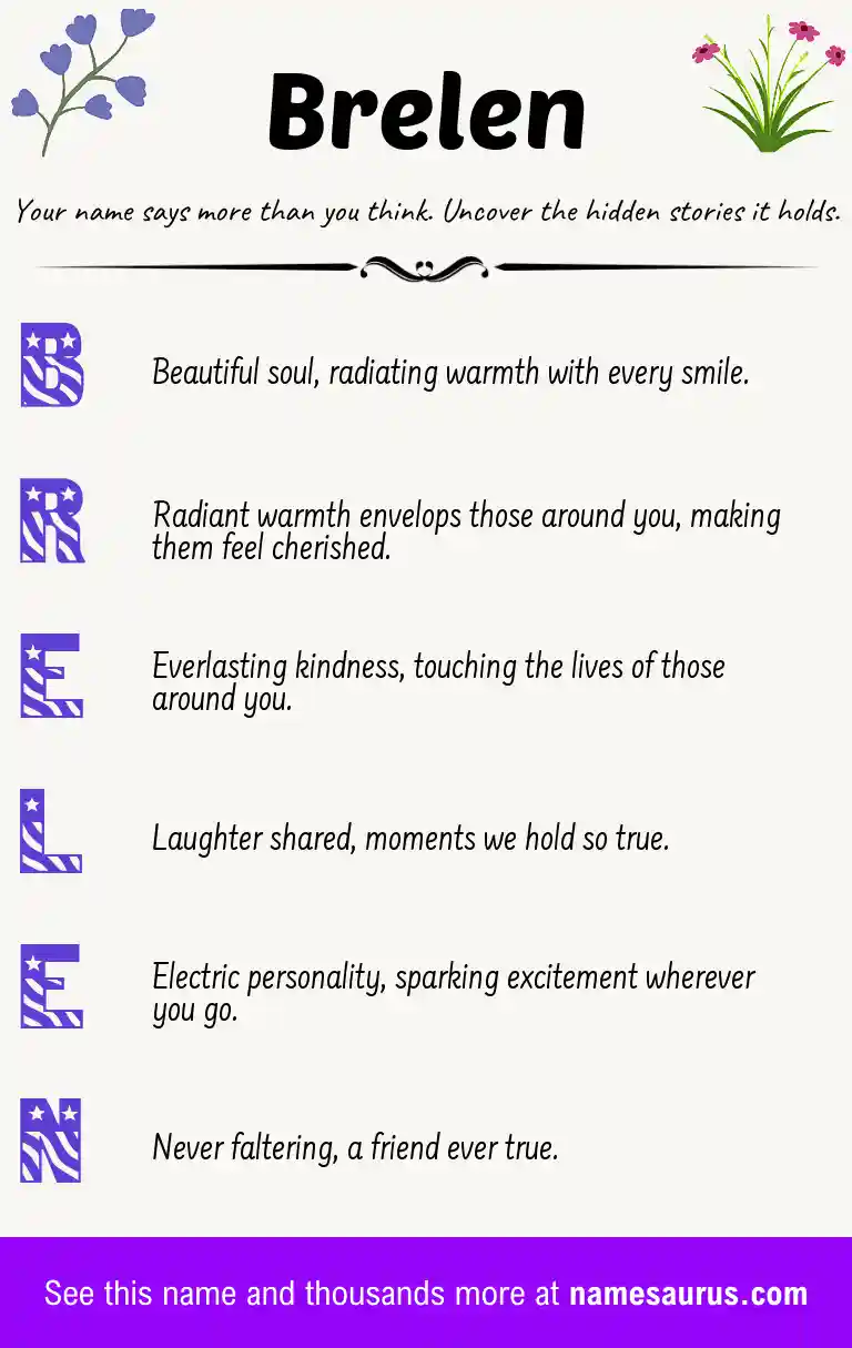 Acrostic poem about Brelen.
