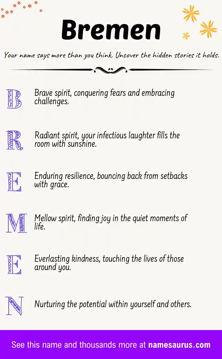 Acrostic poem about Bremen.