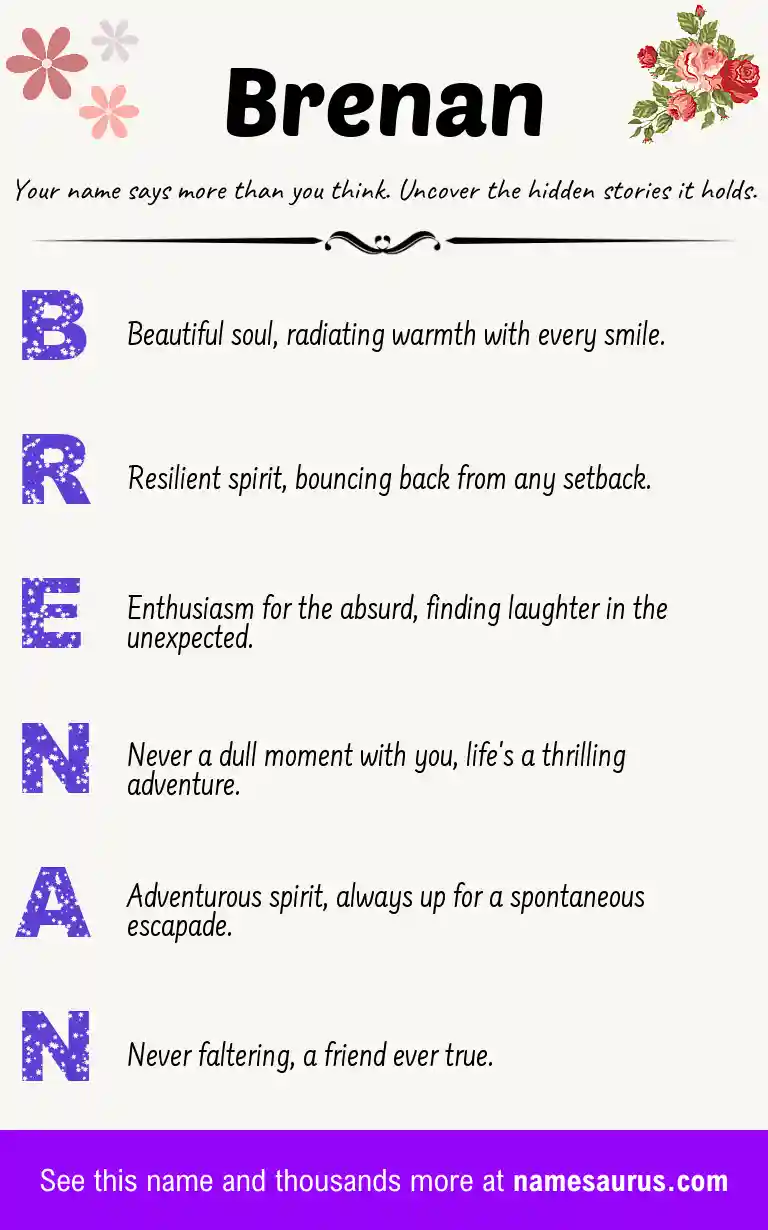 Acrostic poem about Brenan.