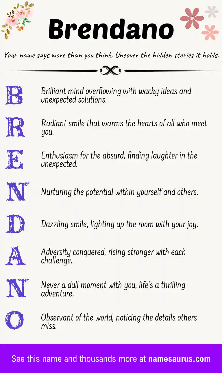 Acrostic poem about Brendano.