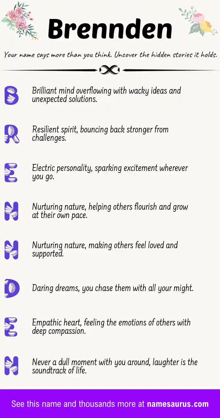 Acrostic poem about Brennden.