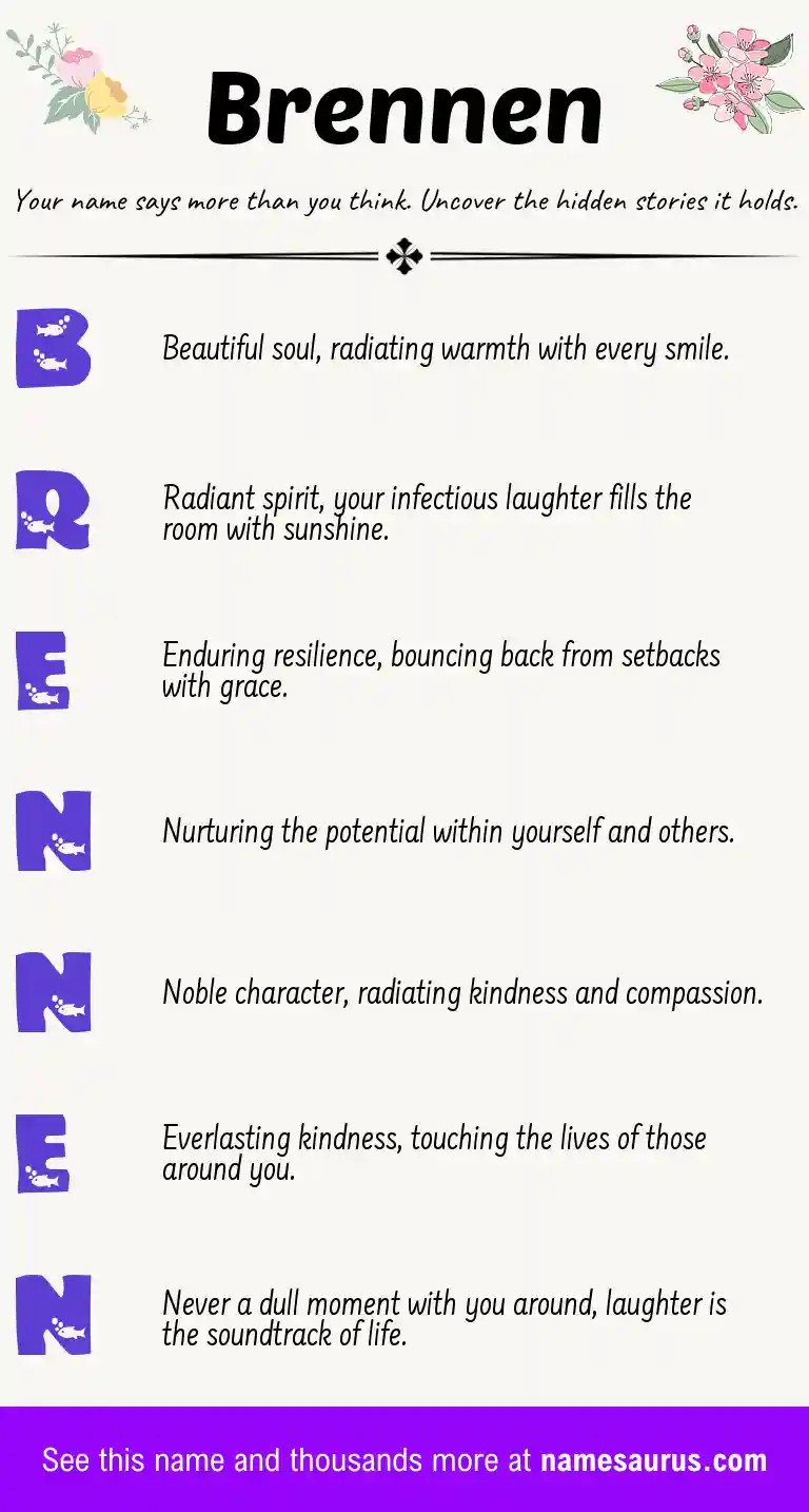 Acrostic poem about Brennen.