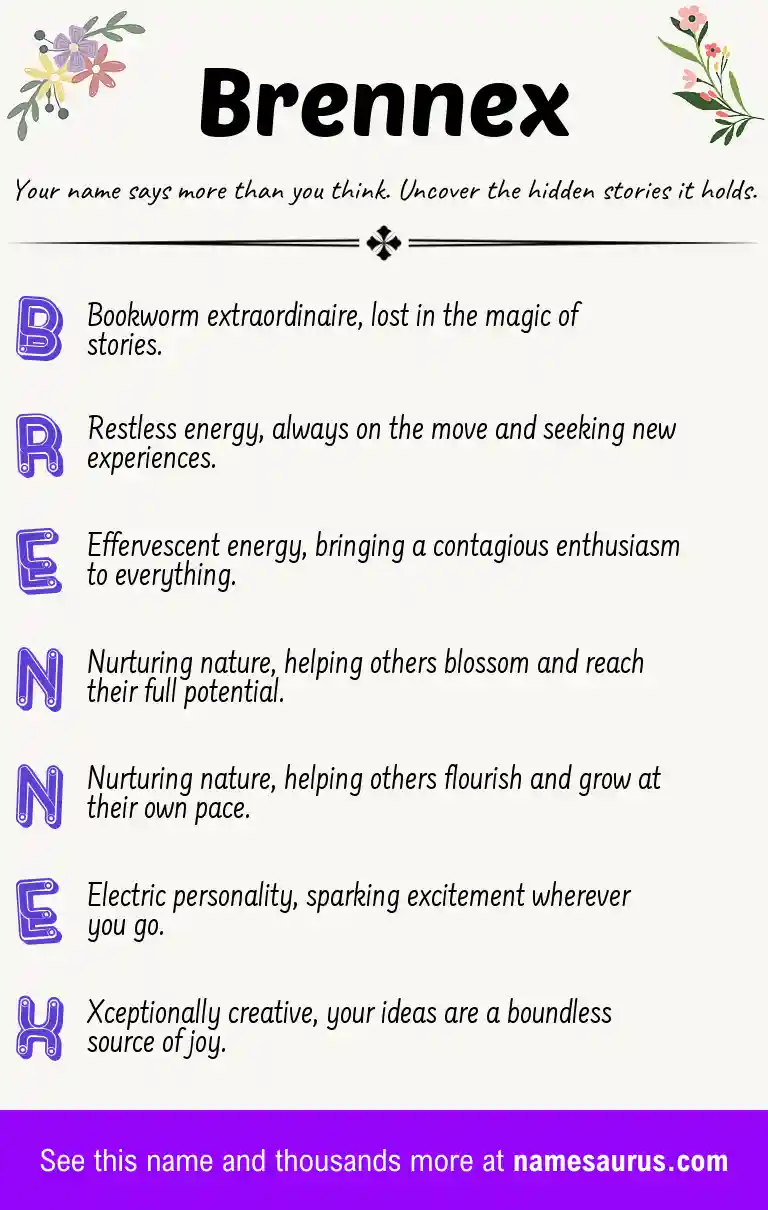 Acrostic poem about Brennex.