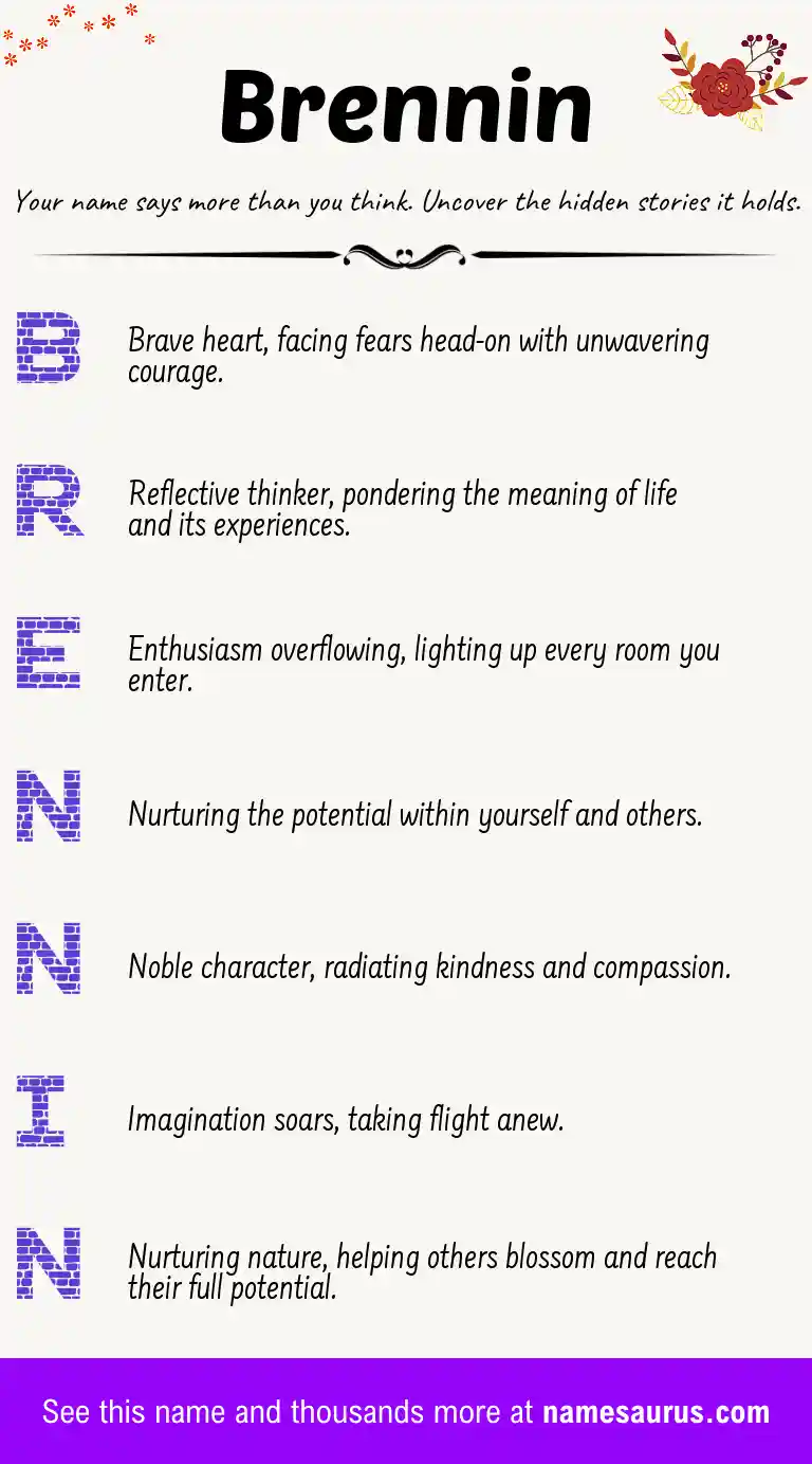 Acrostic poem about Brennin.