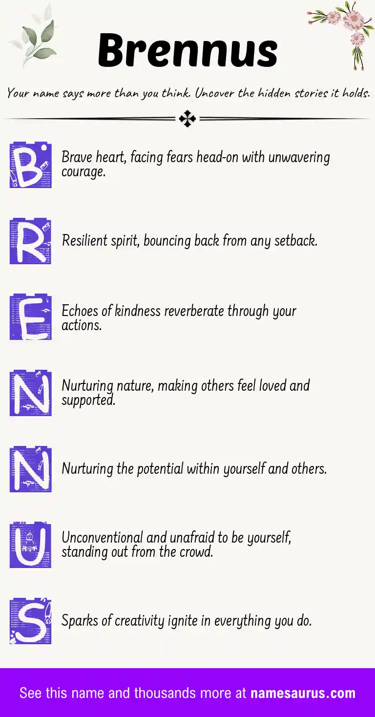Acrostic poem about Brennus.