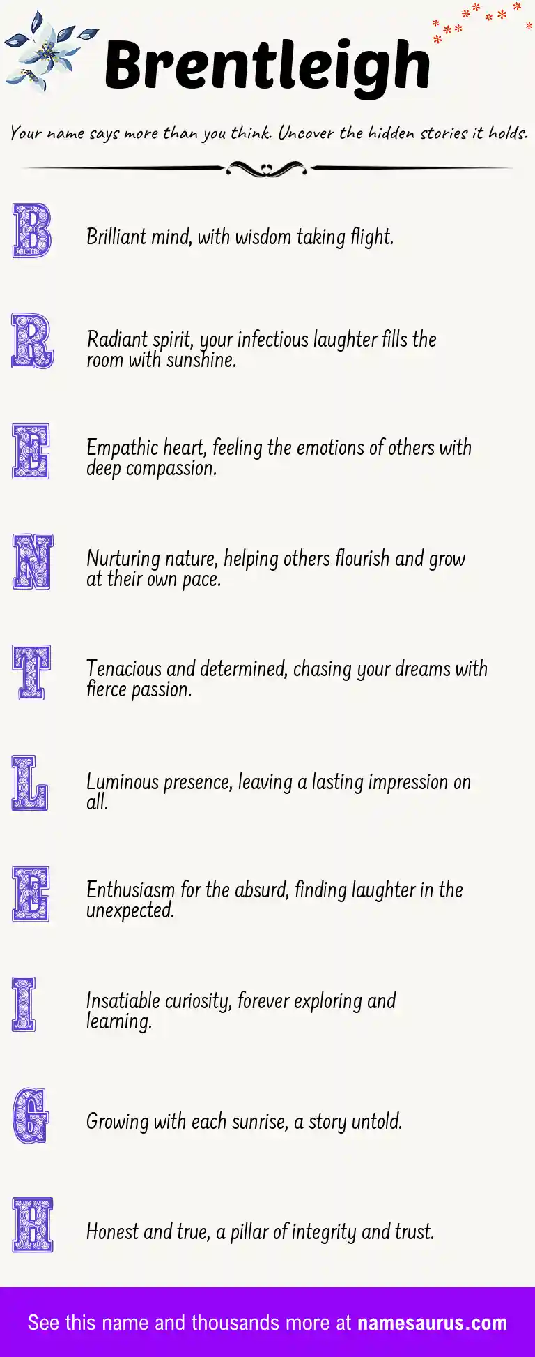 Acrostic poem about Brentleigh.