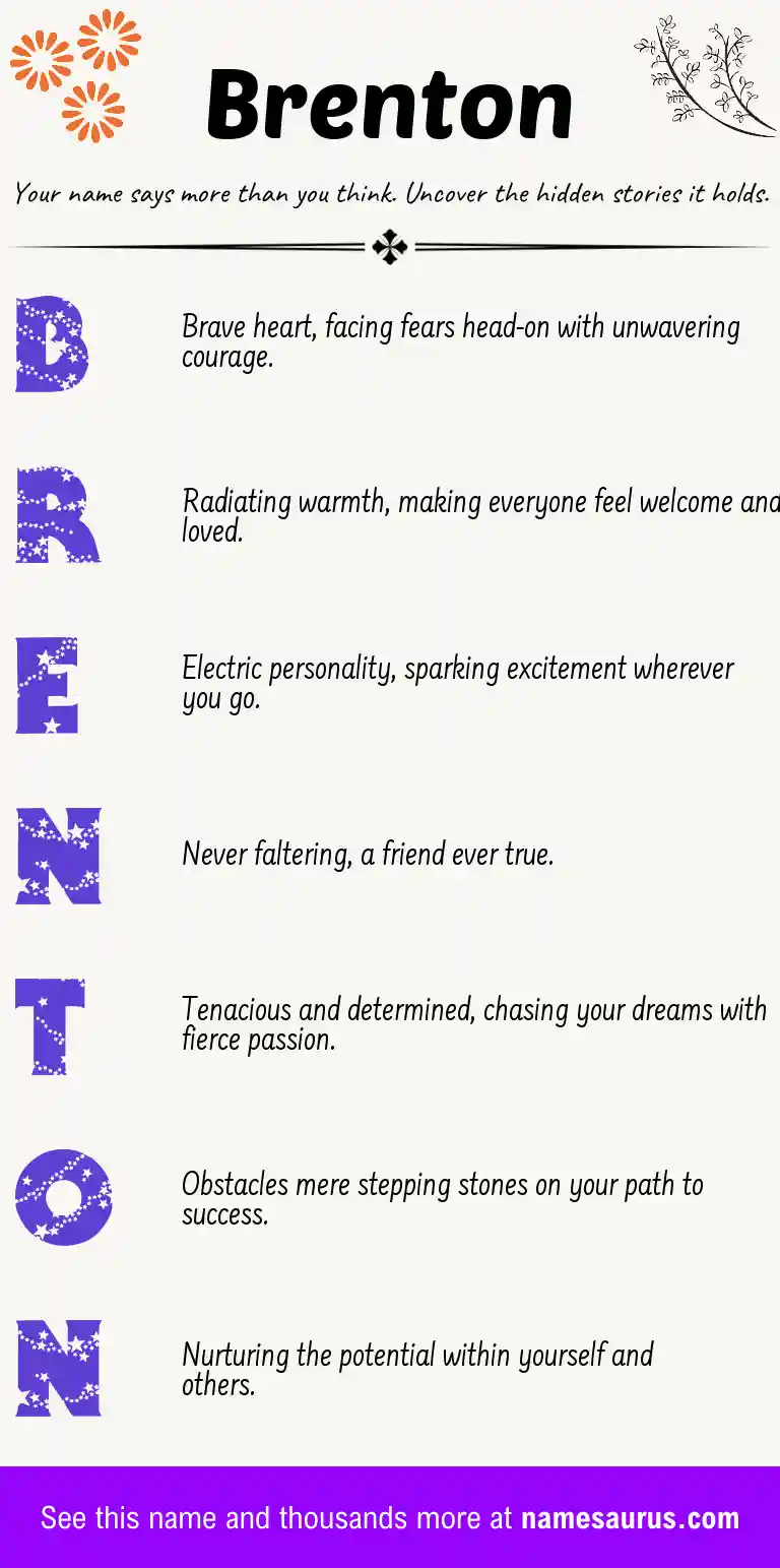 Acrostic poem about Brenton.
