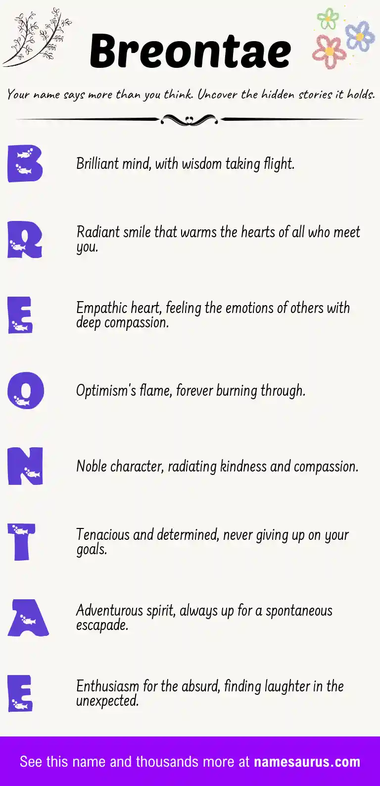 Acrostic poem about Breontae.