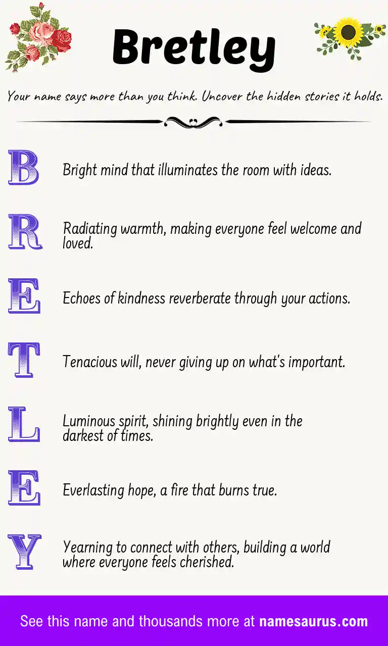 Acrostic poem about Bretley.
