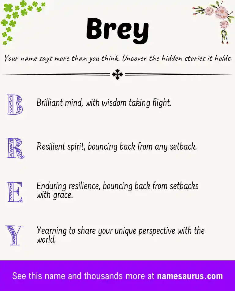 Acrostic poem about Brey.