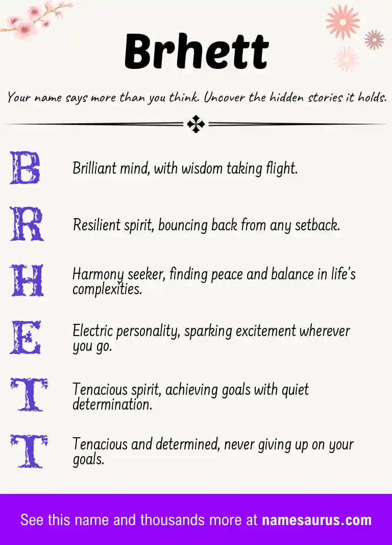 Acrostic poem about Brhett.