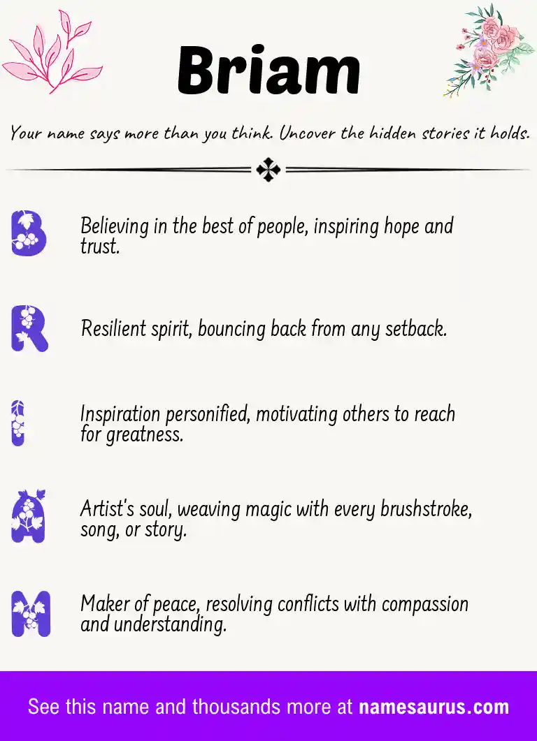 Acrostic poem about Briam.