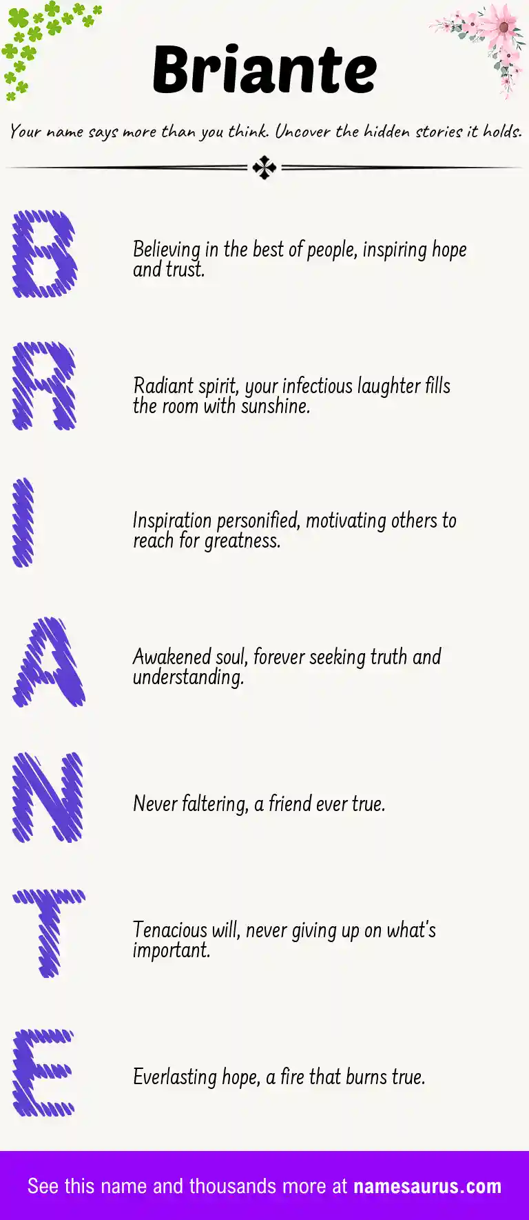 Acrostic poem about Briante.