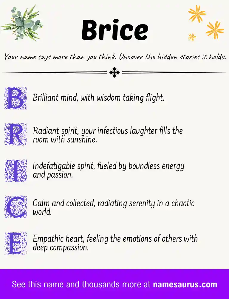 Acrostic poem about Brice.