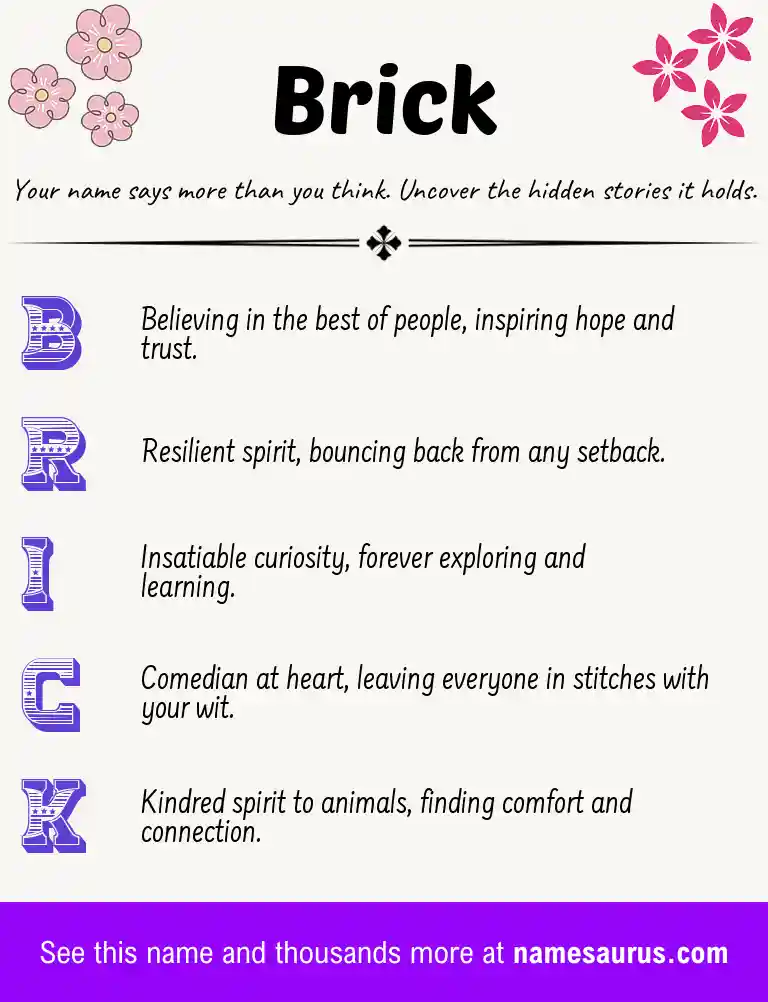 Acrostic poem about Brick.