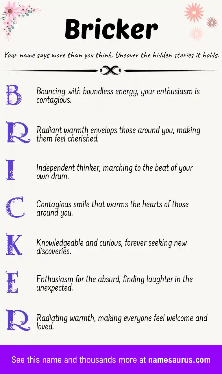 Acrostic poem about Bricker.