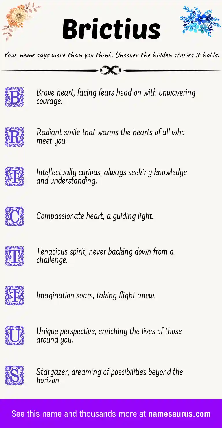 Acrostic poem about Brictius.