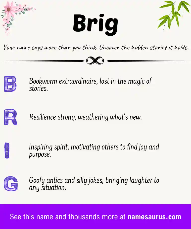 Acrostic poem about Brig.