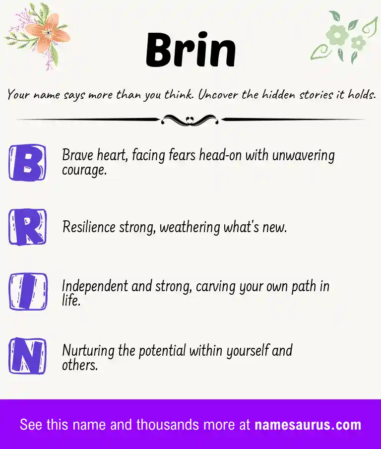 Acrostic poem about Brin.