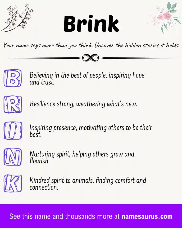 Acrostic poem about Brink.