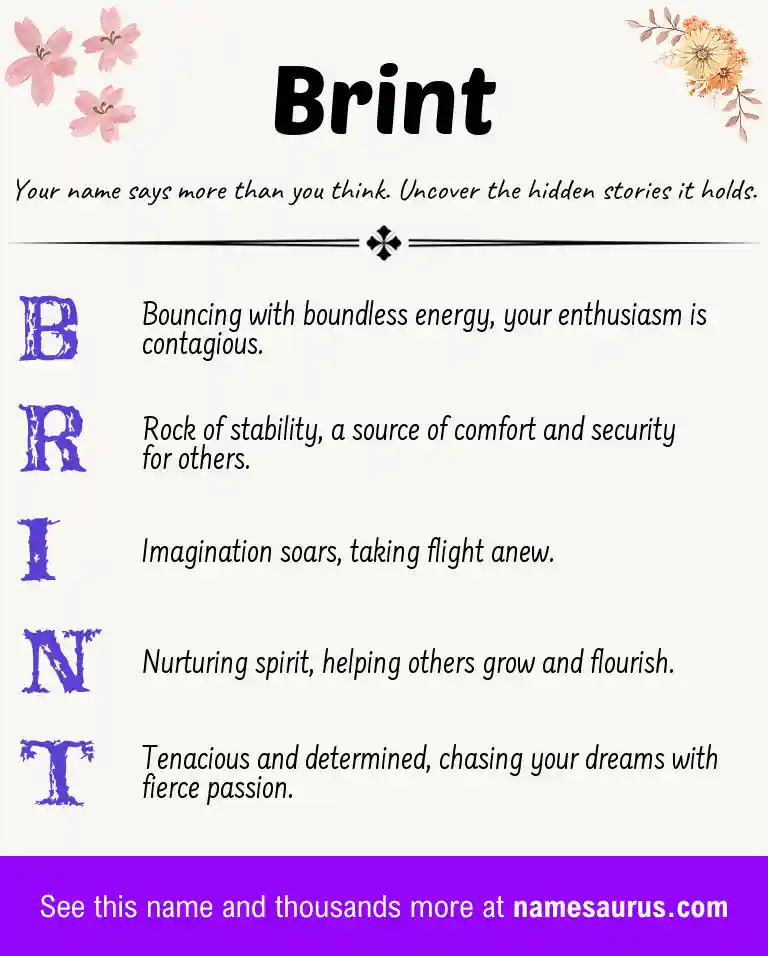 Acrostic poem about Brint.