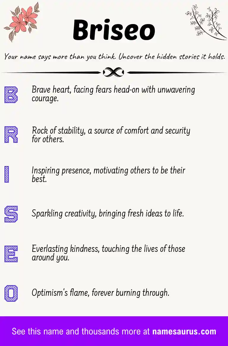Acrostic poem about Briseo.