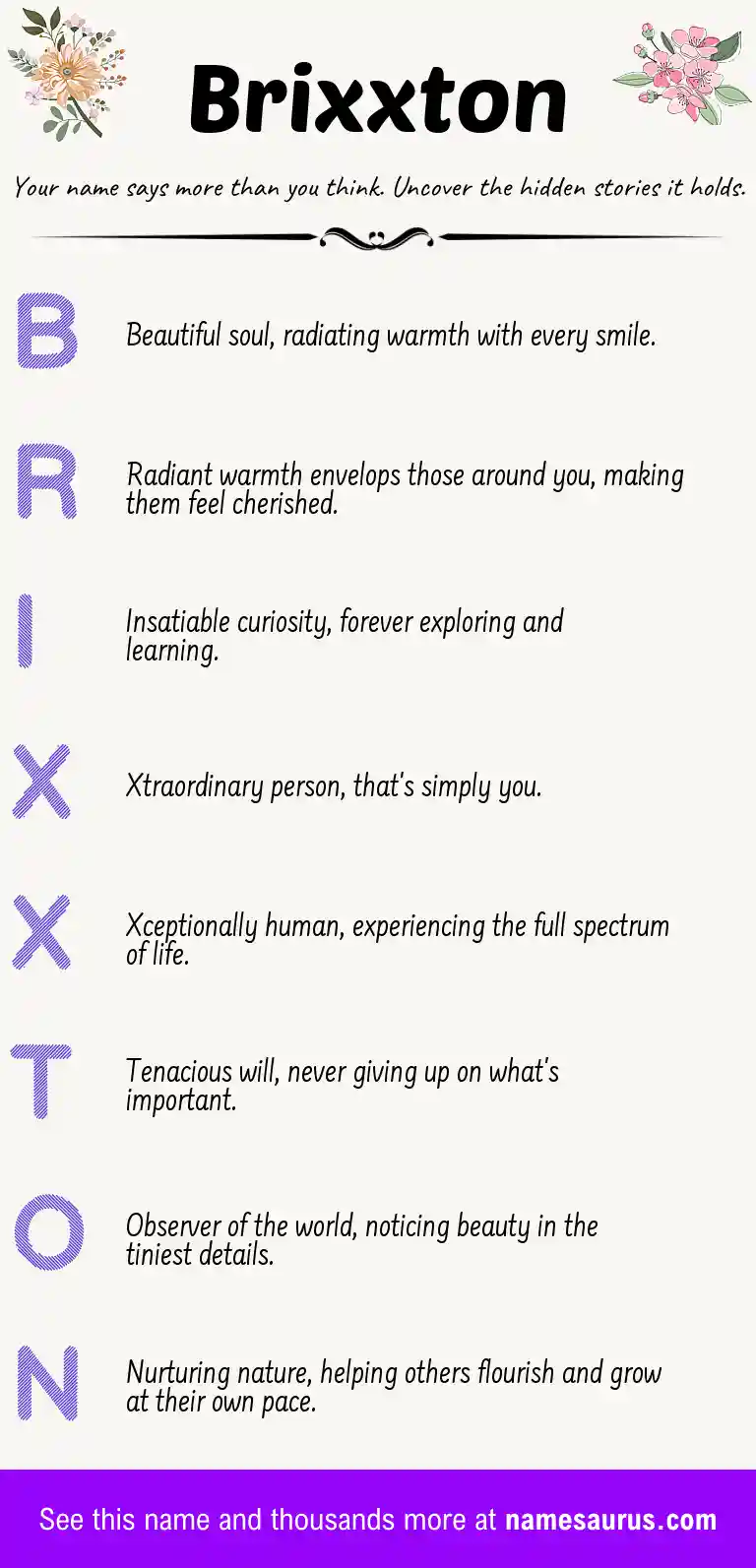 Acrostic poem about Brixxton.