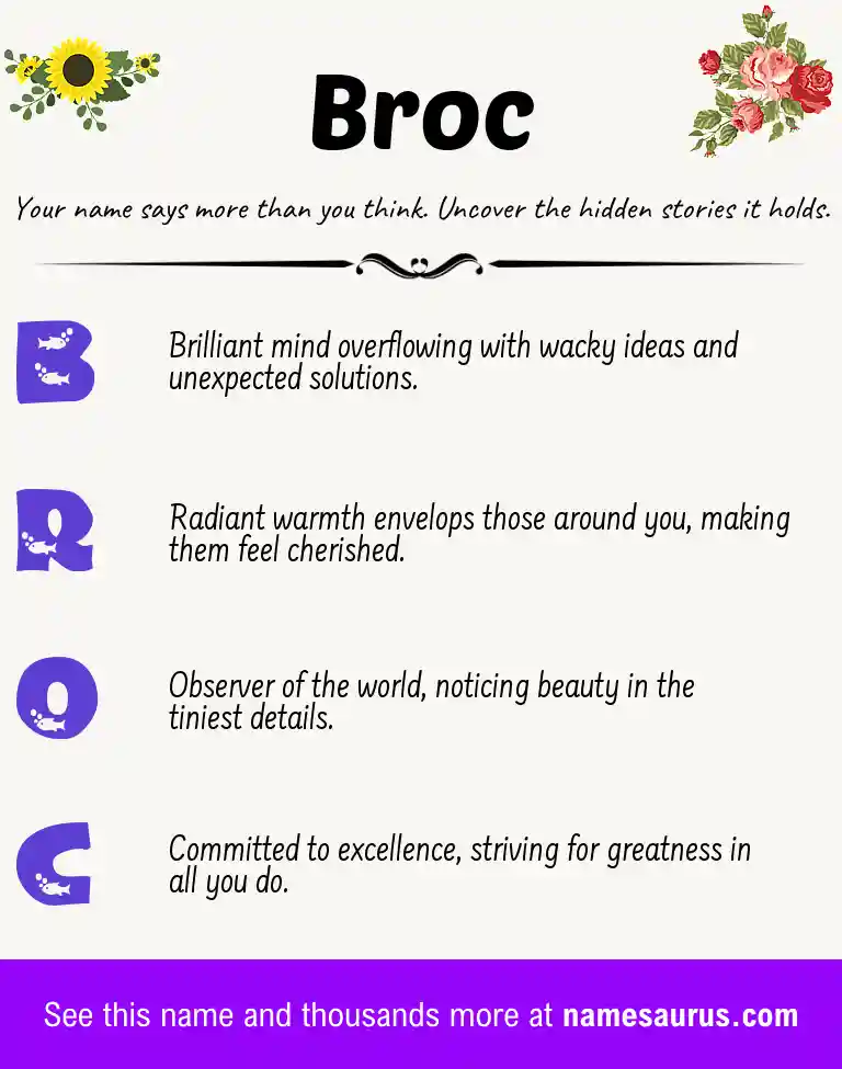 Acrostic poem about Broc.