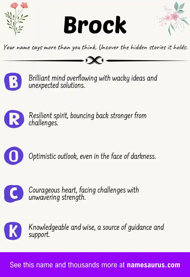 Acrostic poem about Brock.