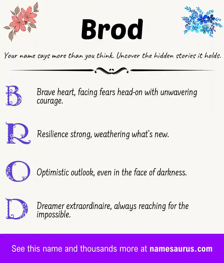 Acrostic poem about Brod.