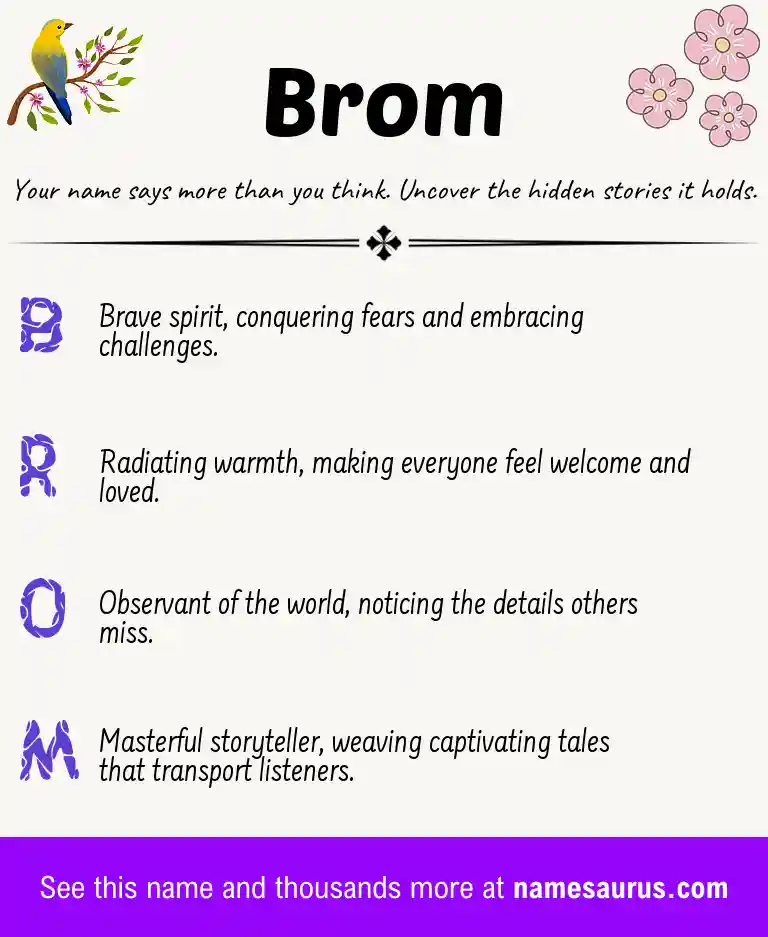 Acrostic poem about Brom.