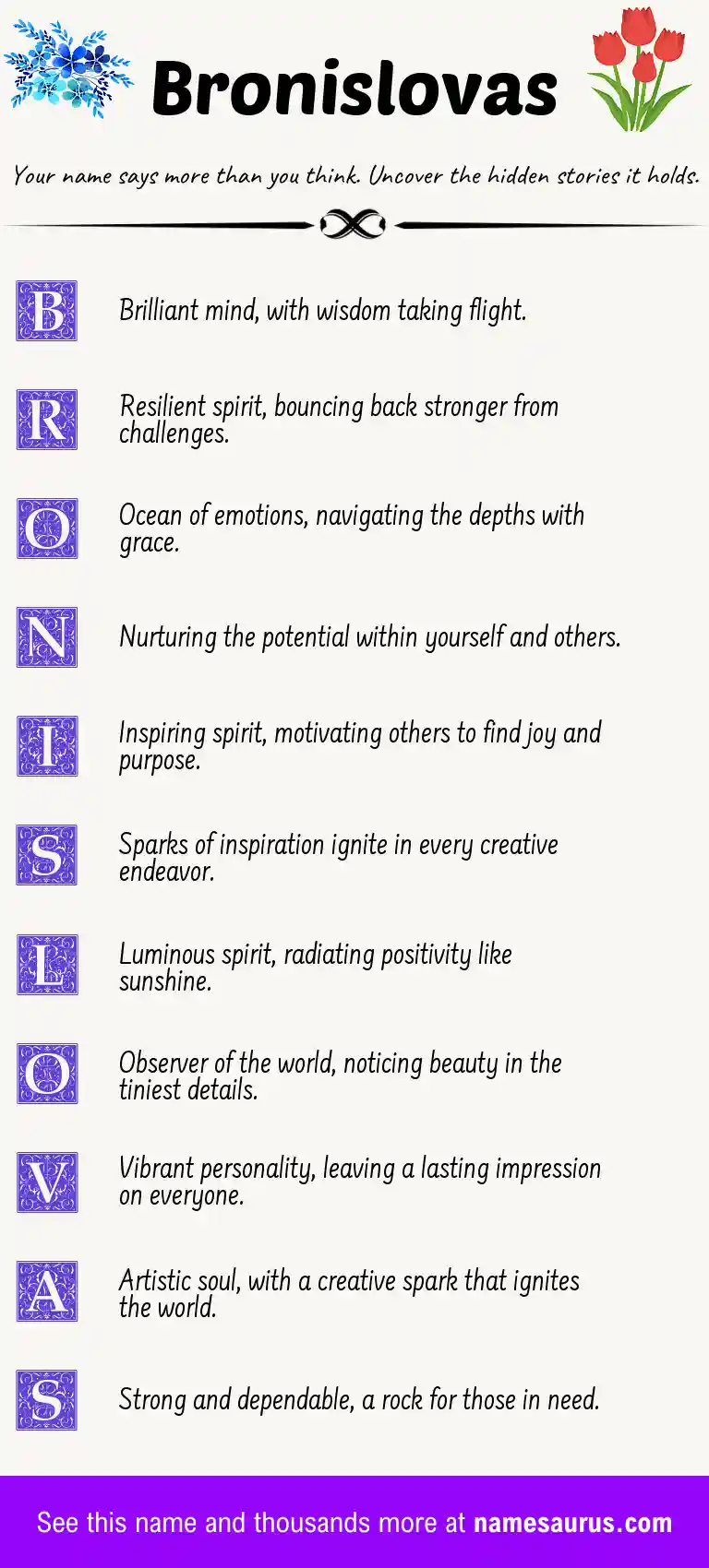 Acrostic poem about Bronislovas.