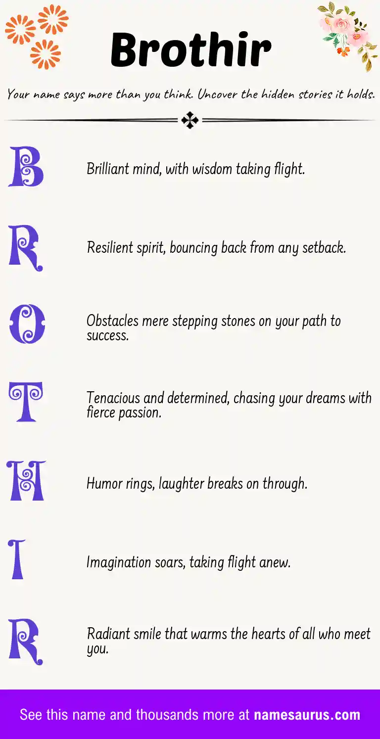 Acrostic poem about Brothir.