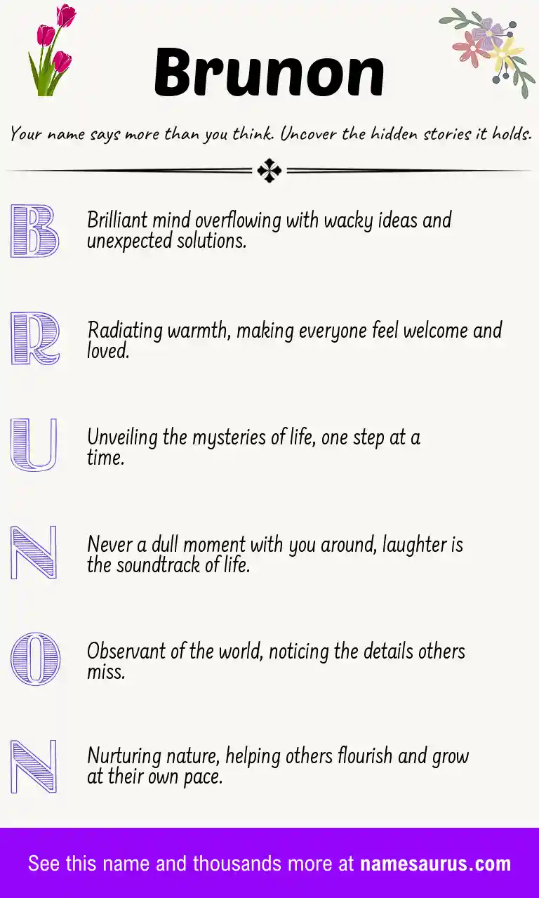 Acrostic poem about Brunon.