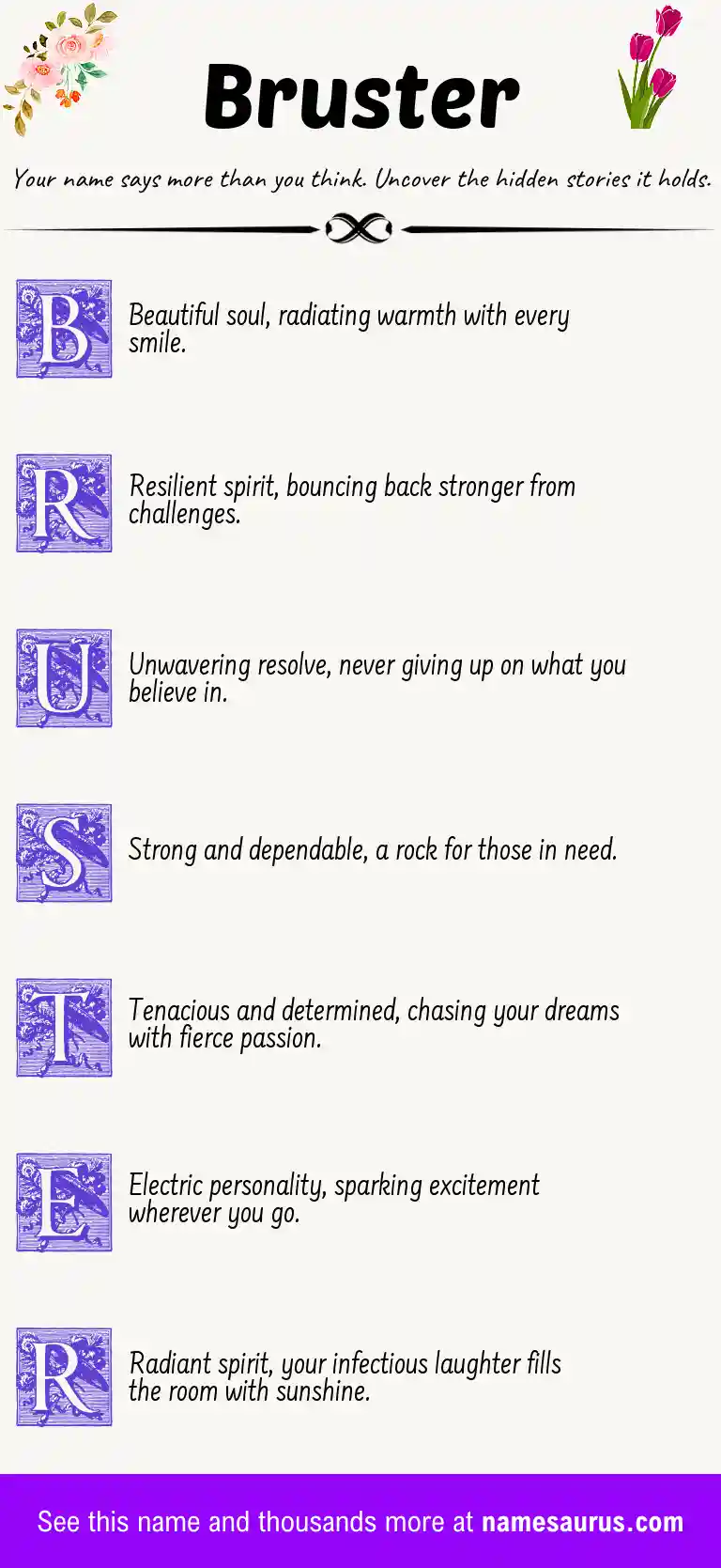 Acrostic poem about Bruster.