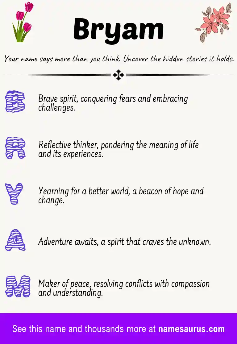 Acrostic poem about Bryam.