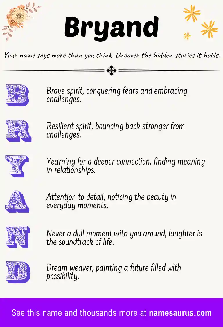 Acrostic poem about Bryand.