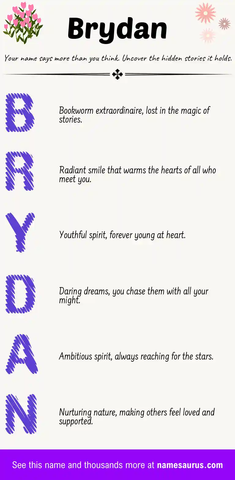 Acrostic poem about Brydan.