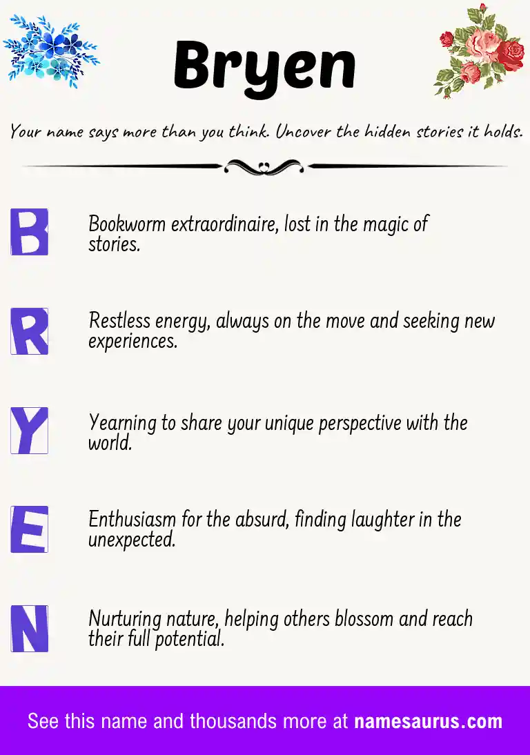 Acrostic poem about Bryen.