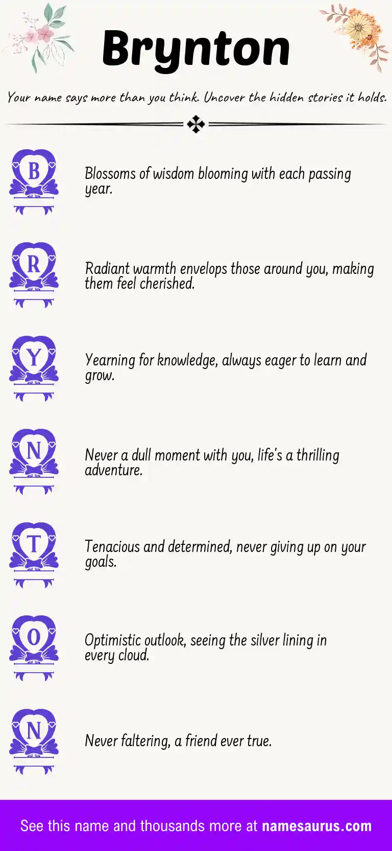 Acrostic poem about Brynton.